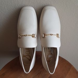 SOLD NEW SAM EDELMAN JAMILLE Horsebit Beige Loafers Block Heel Slip On Shoes 6